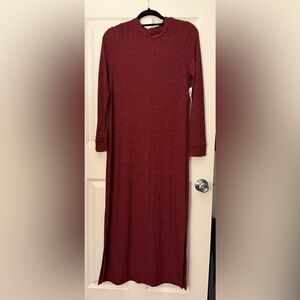 NWT Maxi Ribbed Sweater dress Burgundy Wine Women’s size M